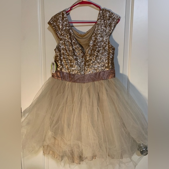 NWT Rose Gold Sequin short sleeve dress, size 13 - Picture 2 of 3